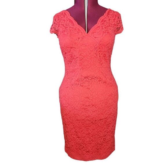 Liz Claiborne Red Lace Cocktail Dress (Size 12) - Picture 1 of 8